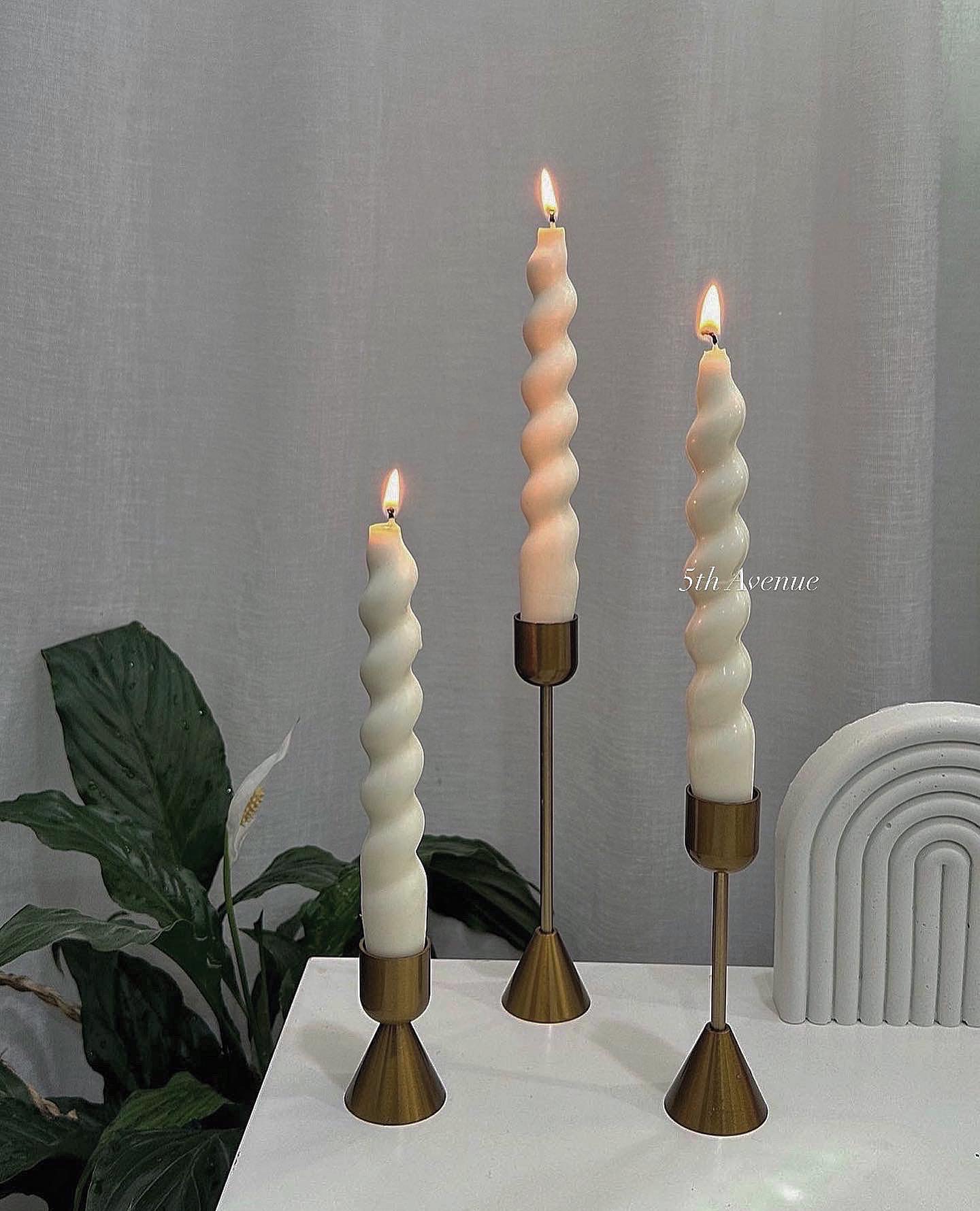 SPIRAL CANDLES & HOLDERS