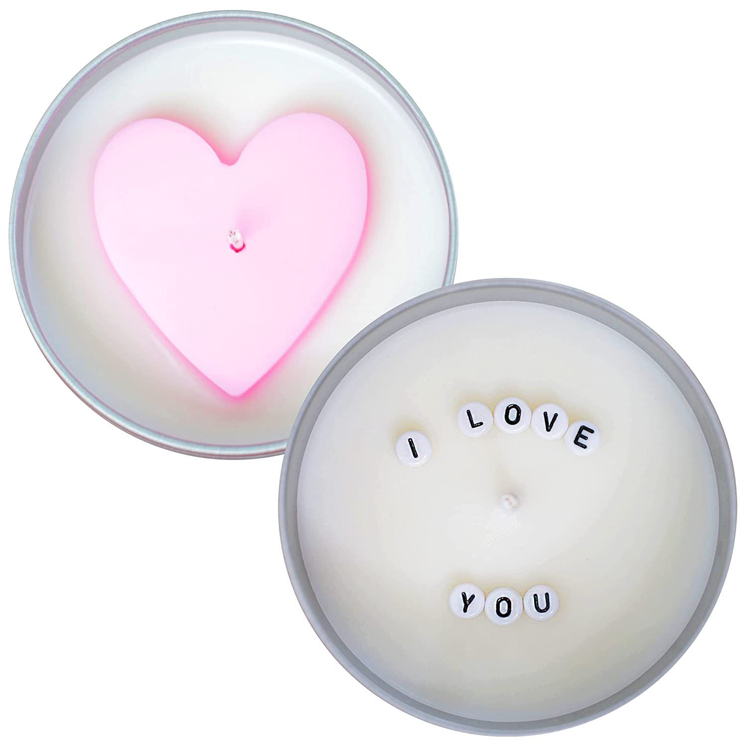 Hidden message with a heart candle