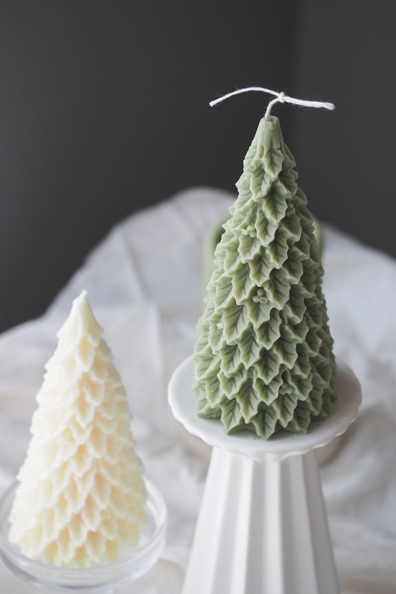 Winter pine tree candle 