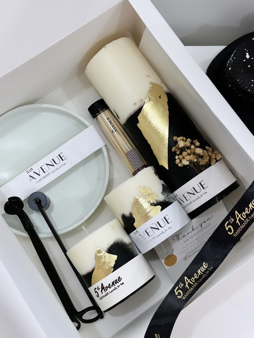 ARTISAN CANDLES  ROYAL BLACK SET