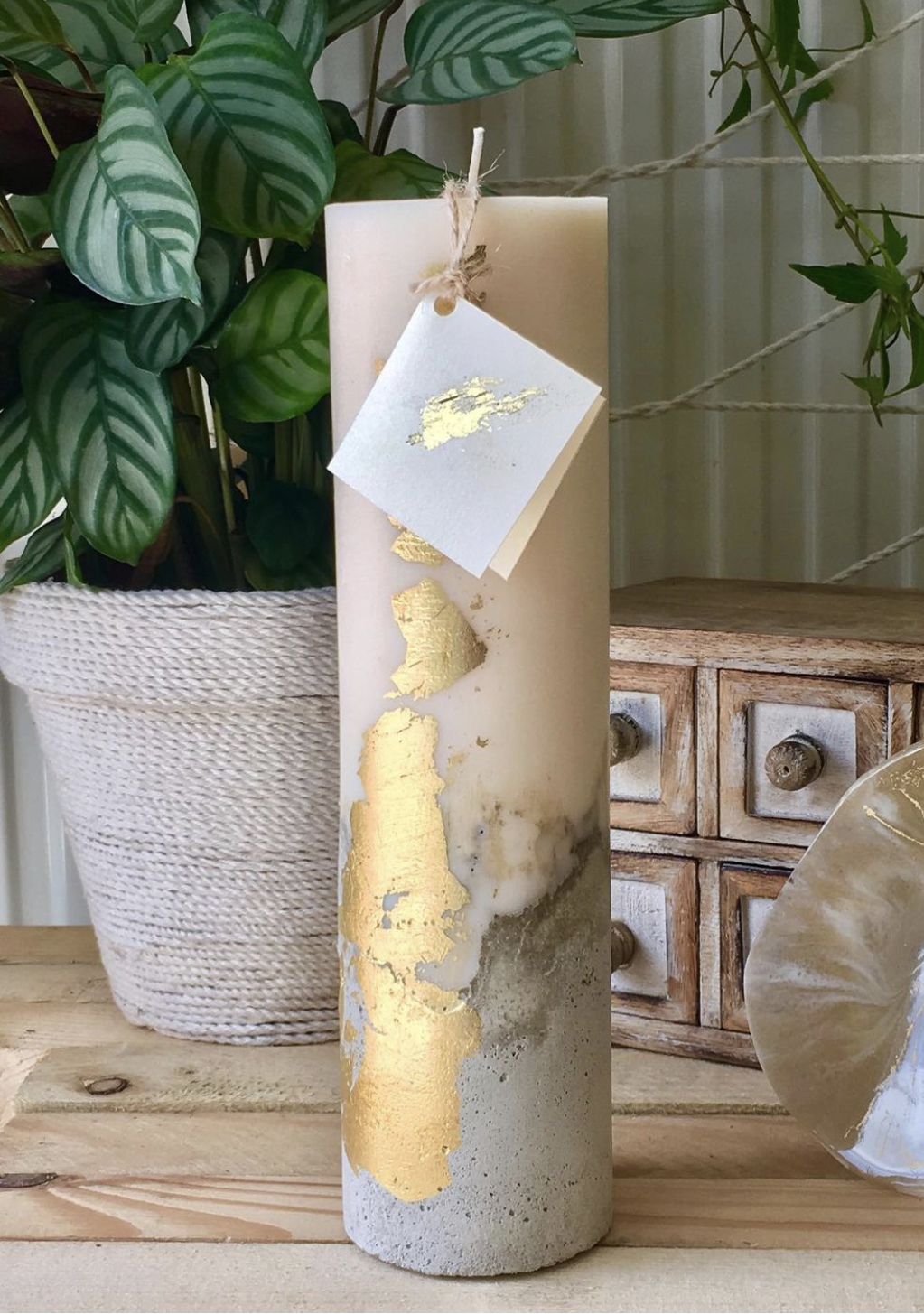 Unique concrete pillar candle