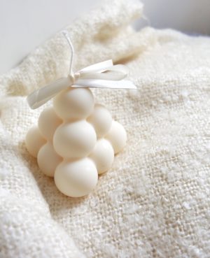 Pyramid shape bubbles candle