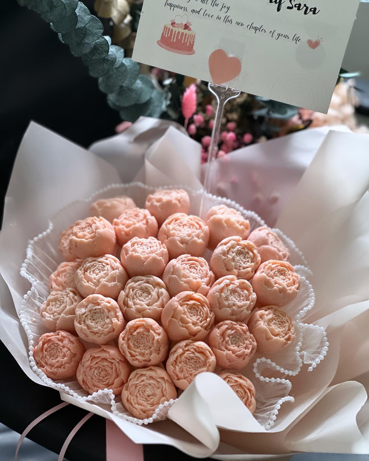 Peony blossom  flower candle  bouquet 