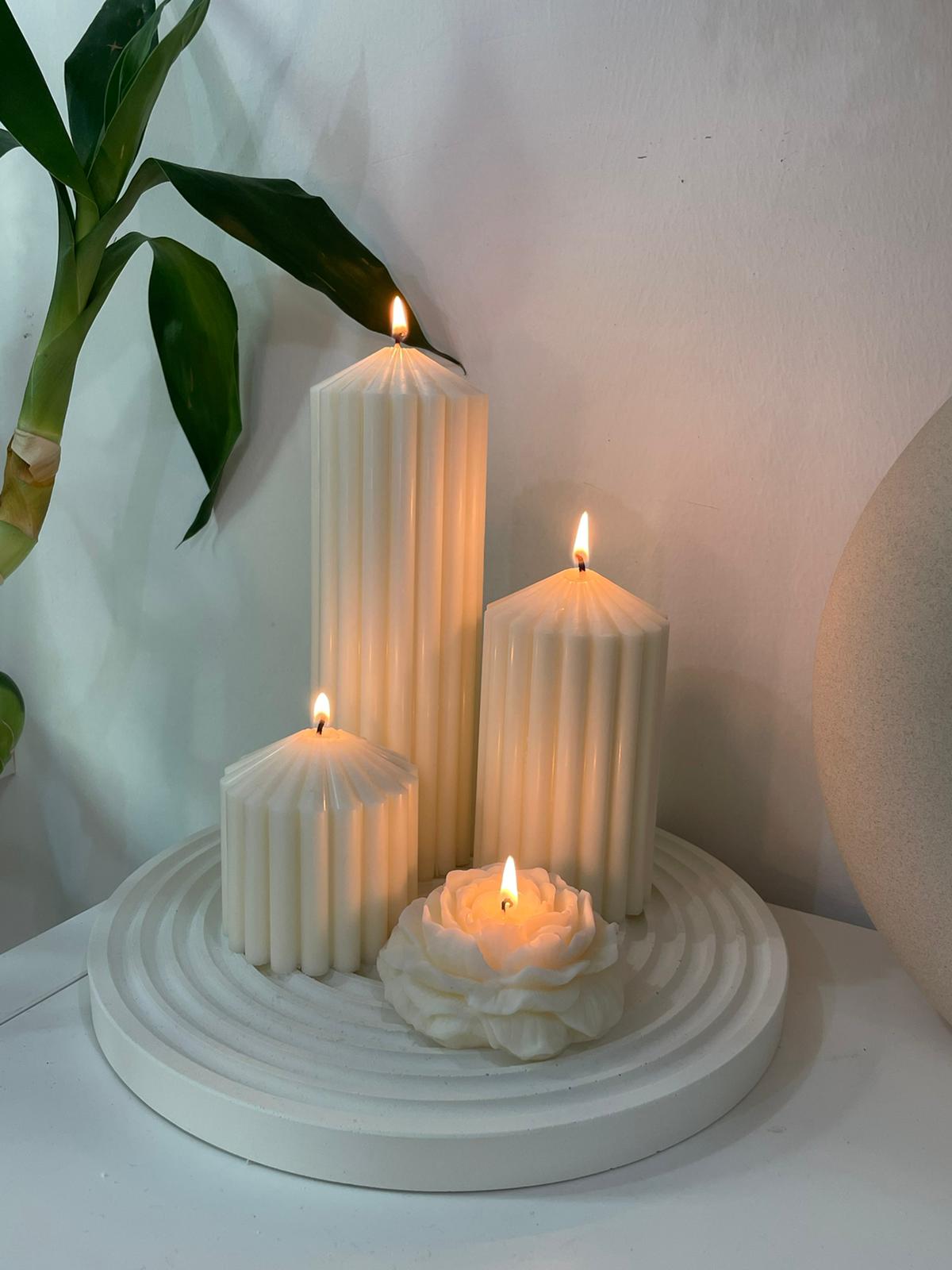 Ribbed Pillar Candles