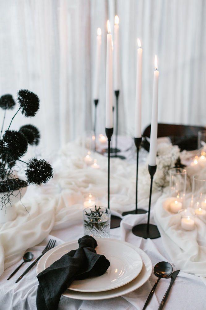  Iron candle holder Black 3PCS