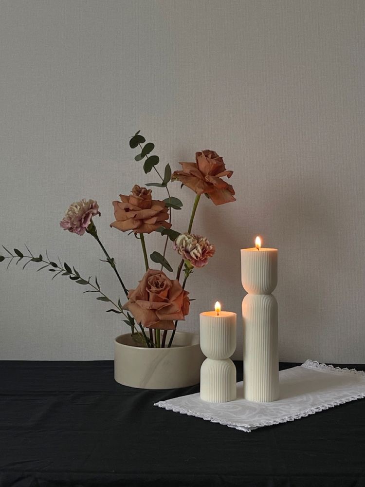 Boho pillar candles