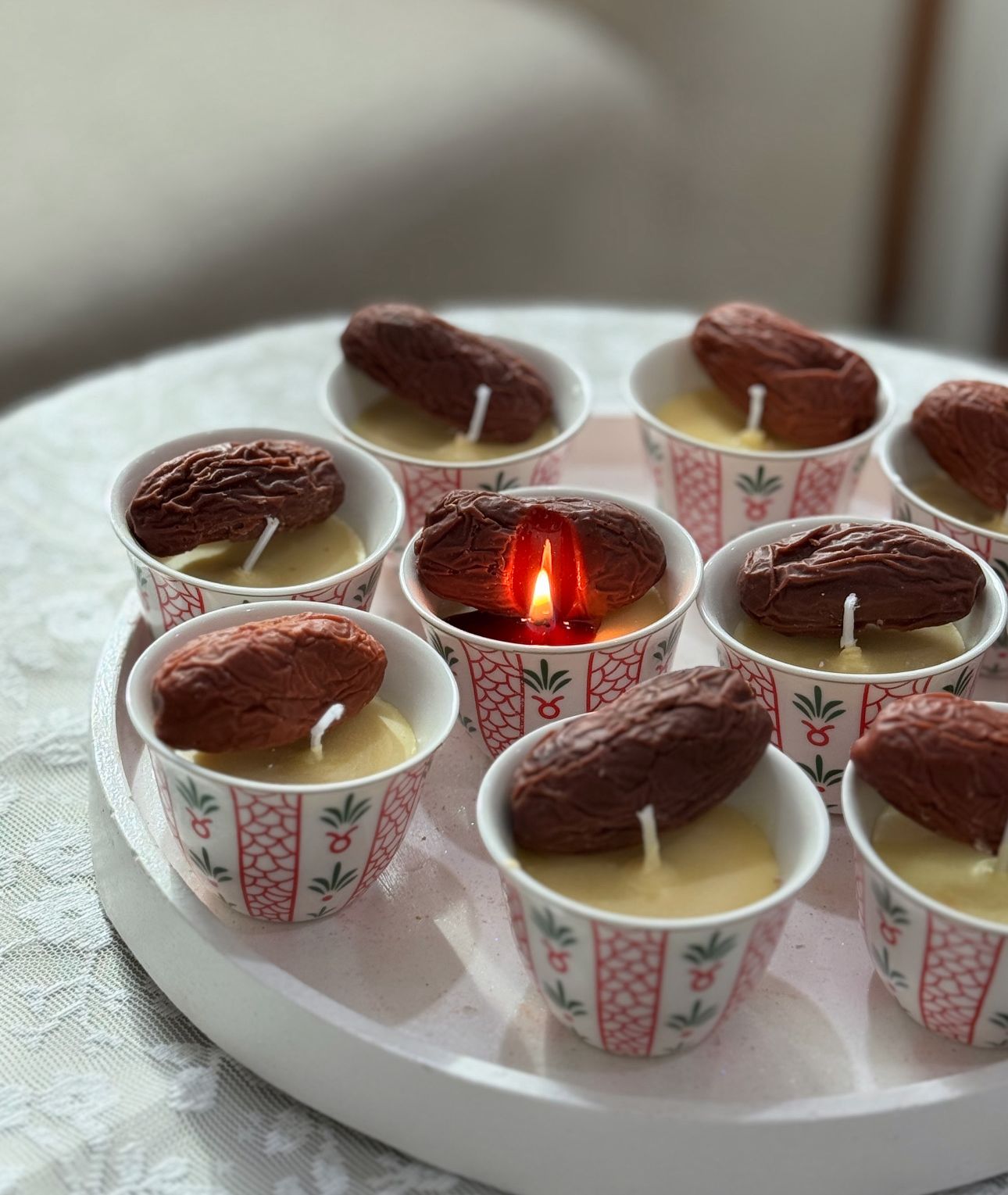 Arabic coffee and dates candle