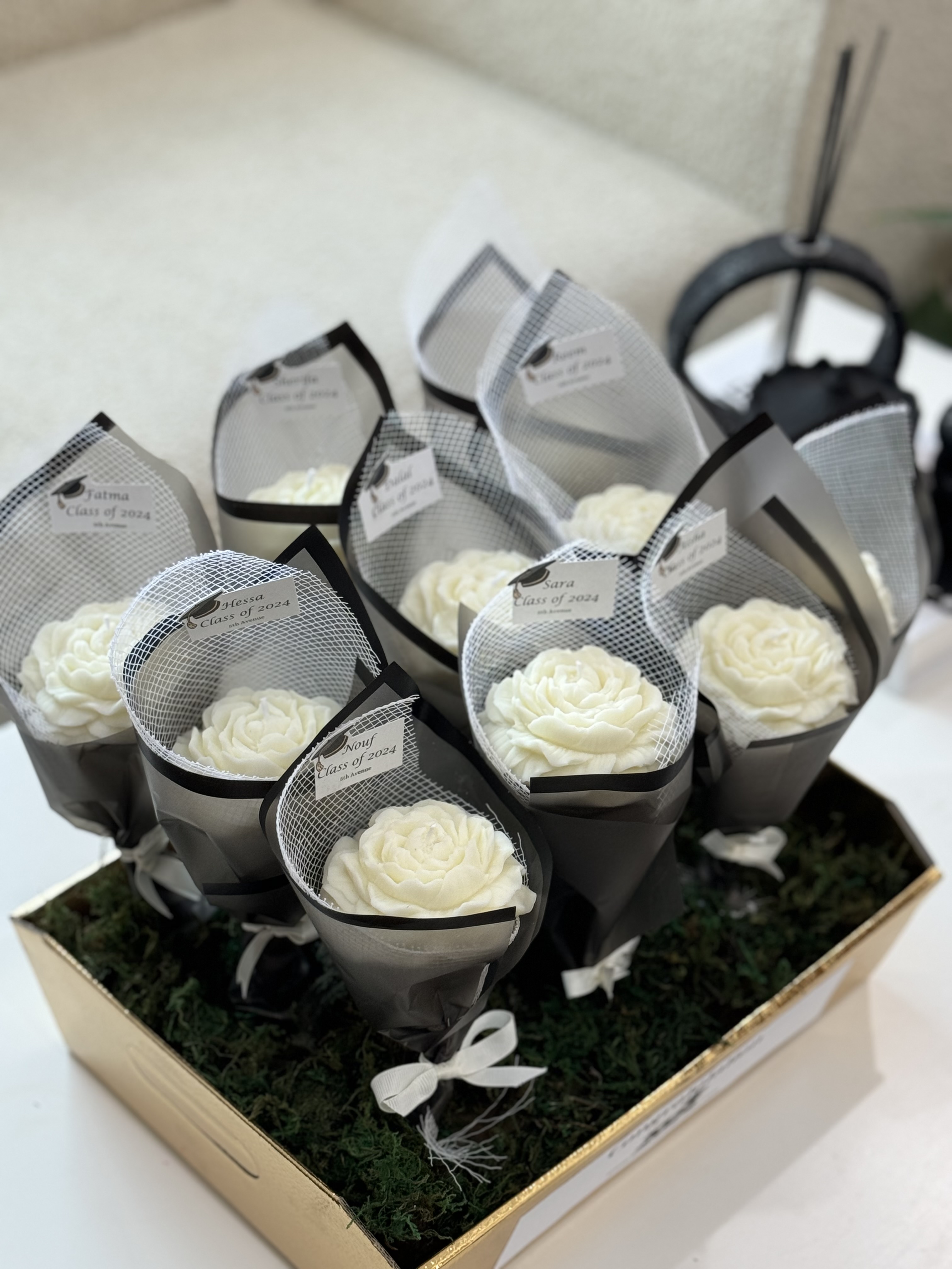 Peony candle bouquets 